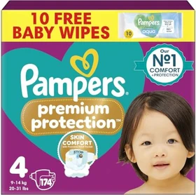 Pampers Premium Protection Gr.4 Einwegwindel, 9-14kg, 174 Stück