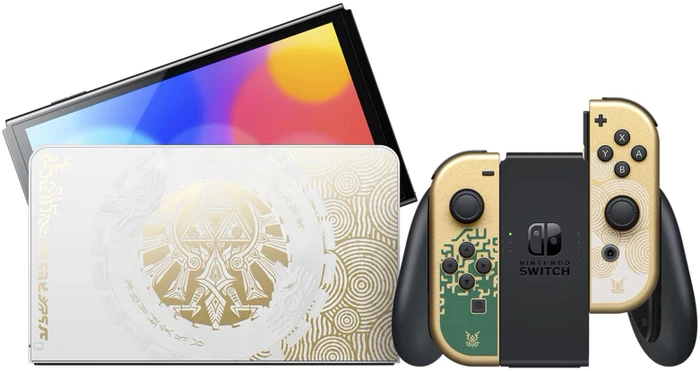 Nintendo Switch OLED - The Legend of Zelda: Tears of the Kingdom Edition gold/weiß/grün
