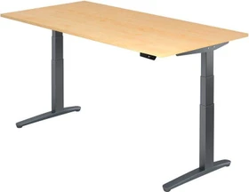 Hammerbacher Ergonomic Aktiv XBHM2E elektrisch höhenverstellbarer Sitz-Steh-Schreibtisch 200x100cm Ahorn/graphit