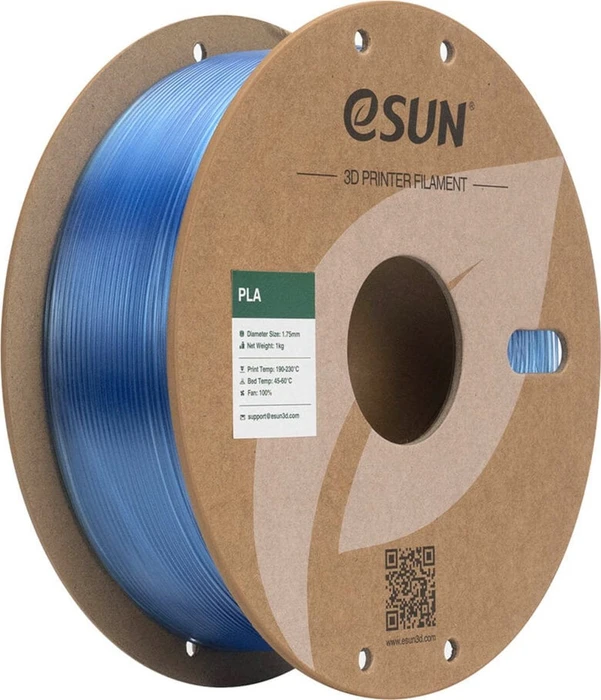 eSUN PLA Clear, Translucent Blue, Spule, 1.00kg