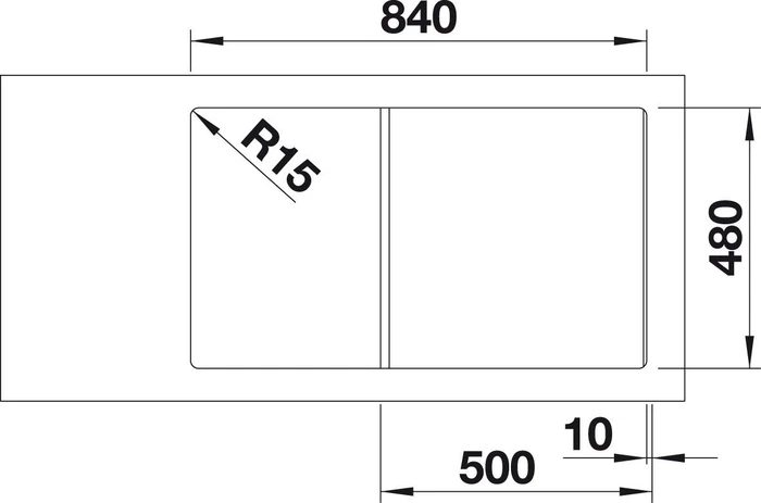 Blanco Zia 5 S Becken reversibel mit Ablauffernbedienung weiß