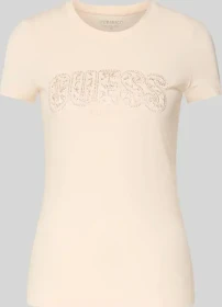 Guess Slim Fit Logo T-Shirt kurzarm rose (Damen)