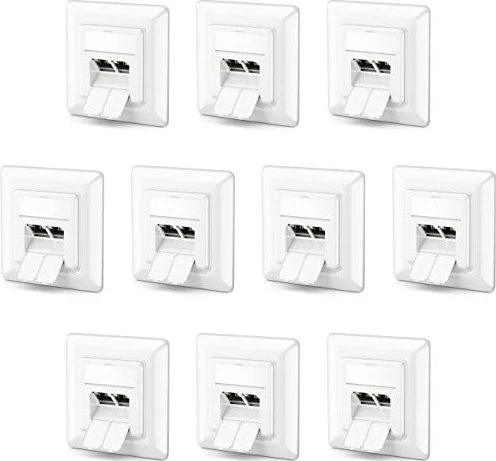 deleyCON Cat6a Anschlussdose Aufputz weiß
