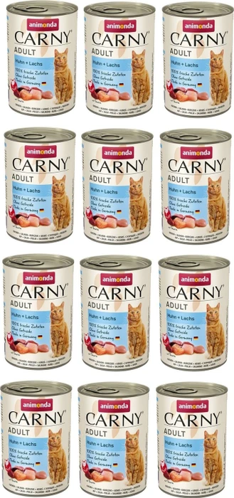 animonda Carny Adult Huhn und Lachs, 4.80kg (12x 400g)