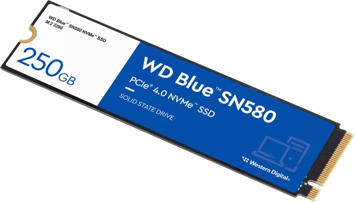 Western Digital WD Blue SN580 NVMe SSD 250GB, M.2 2280 / M-Key / PCIe 4.0 x4