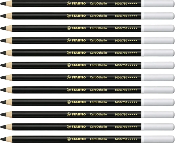 STABILO CarbOthello Kreidestift neutralschwarz, 12er-Pack