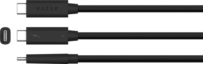 Razer Thunderbolt 4 Kabel, 100W, schwarz, sleeved, 0.8m (verschiedene Markenbezeichnungen)