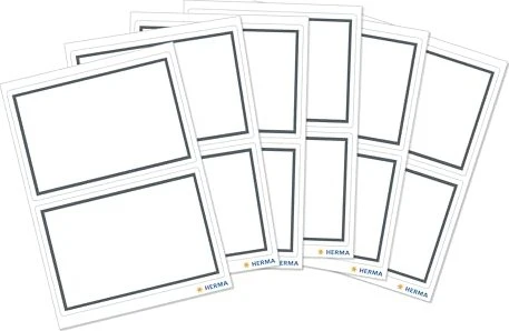 Herma Buchetiketten neutral, 82x55mm, mehrfarbig, 6 Blatt (12 Etiketten)