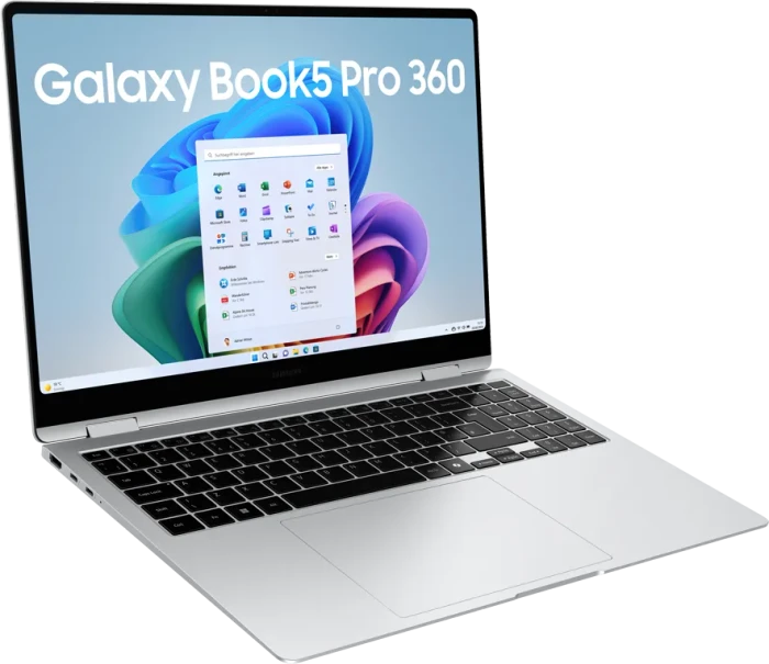 Samsung Galaxy Book5 Pro 360, Platinum Silver, Core Ultra 7 258V, 32GB RAM, 1TB SSD, DE