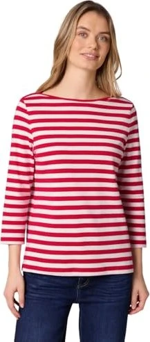 Street One Gestreiftes Shirt langarm power berry (Damen)