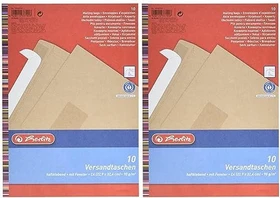 Herlitz Versandtasche C4 90g mit Fenster braun, 10er-Pack