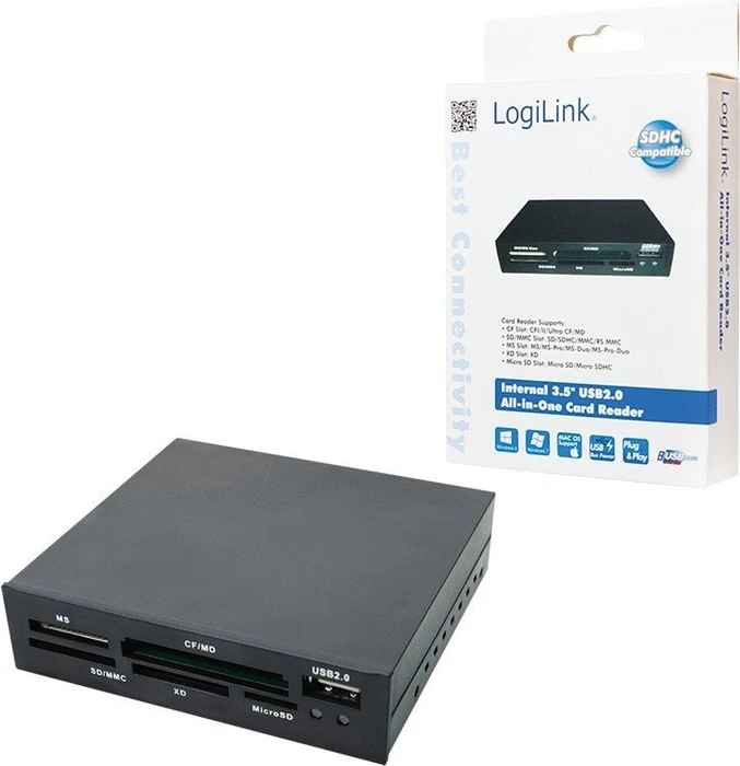 LogiLink 54in1 Multi-Slot-Cardreader, USB 2.0 9-Pin Stecksockel [Stecker]
