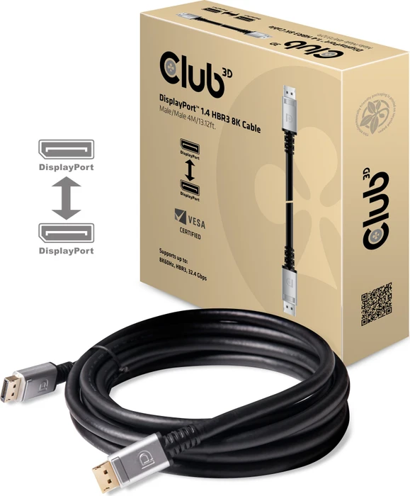 Club 3D DisplayPort 1.4 Kabel HBR3 8K schwarz, 4m