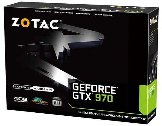 Zotac GeForce GTX 970, 4GB GDDR5, 2x DVI, HDMI, DP