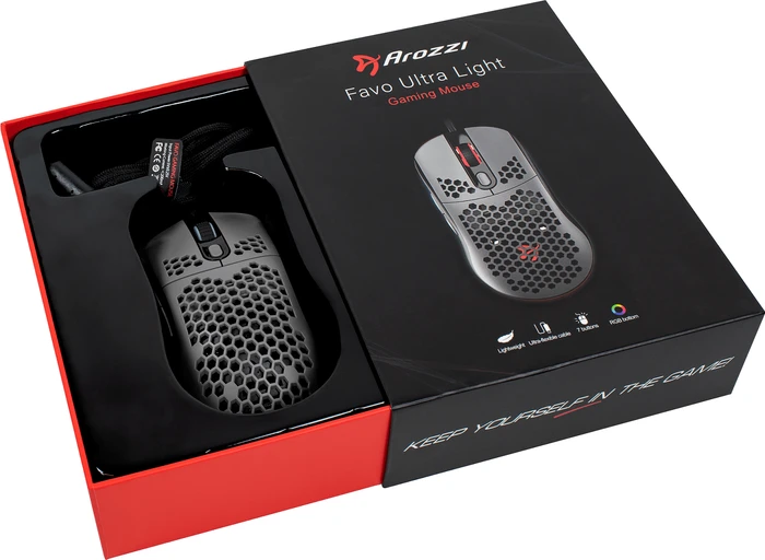Arozzi Favo Gaming Maus schwarz, USB