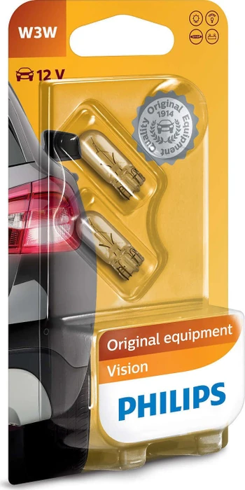Philips Vision Standard W3W 3W,, 2er-Pack Blister
