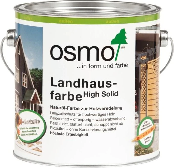 Osmo Landhausfarbe 2704 außen steingrau, 2.5l