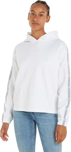 Calvin Klein Logo Tape Hoodie bright white (Damen)