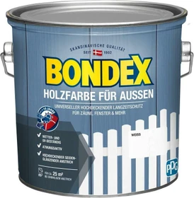 Bondex Holzfarbe außen weiß, 2.5l
