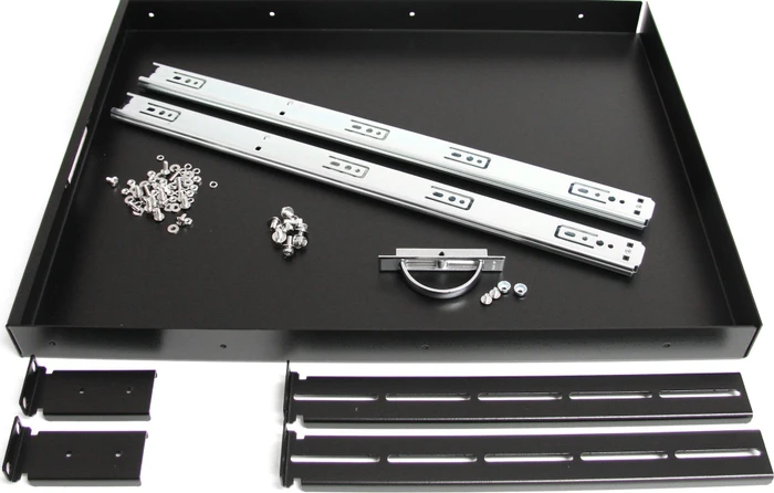 StarTech Verstellbarer Server Rack Fachboden bis 25kg, schwarz, 552mm Einbautiefe, 1HE
