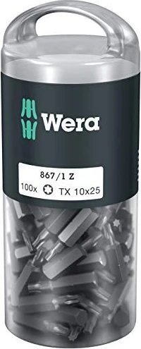 Wera DIY 867/1 Z Torx Bit 1/4", T10x25mm, 100 Stück