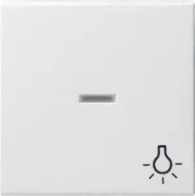 Gira System 55 Wippe mit Kontrollfenster und Symbol Licht, reinweiß glänzend