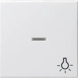 Gira System 55 Wippe mit Kontrollfenster und Symbol Licht, reinweiß glänzend