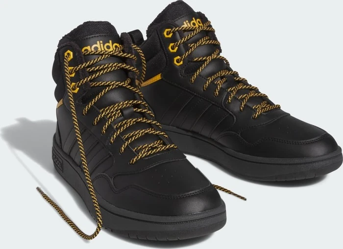 adidas Hoops 3.0 Mid Lifestyle Basketball Classic Fur Lining Winterized core black/preloved yellow