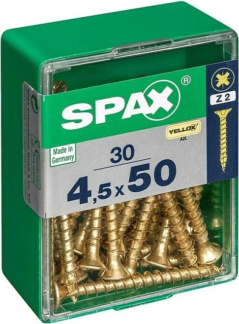 Spax YELLOX A2L 4CUT PZ2 Universalschraube, 4.5x50mm, 30 Stück