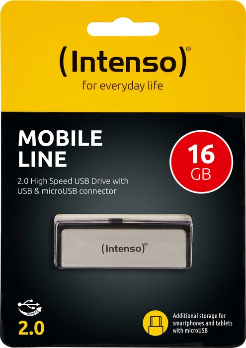 Intenso Mobile Line 16GB, USB-A + USB Micro-B, USB 2.0