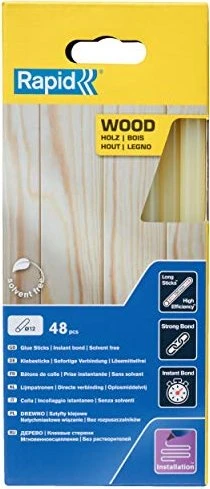 Rapid Wood Heißklebepatronen gelb, 12x190mm, 48 Stück