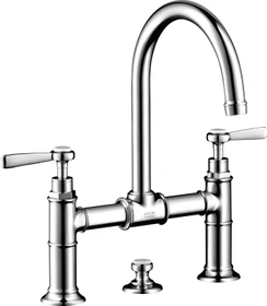 Hansgrohe Axor Montreux 2-Griff Waschbeckenarmatur 220 mit Hebelgriffen und Ablauffernbedienung edelstahloptik