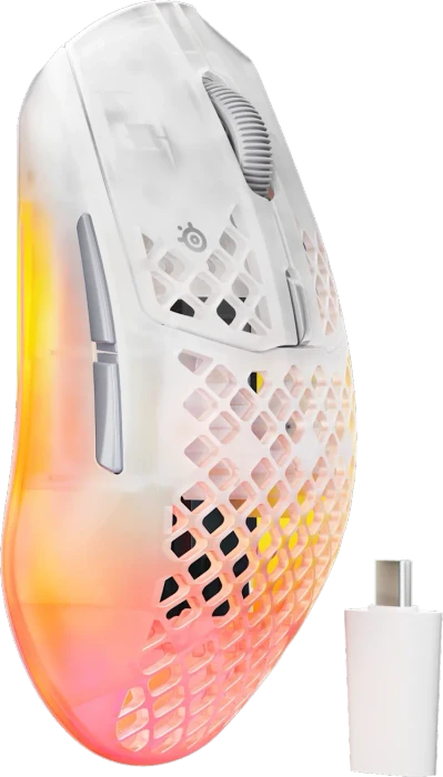 SteelSeries Aerox 3 Wireless Gen 2 Ghost, weiß/transparent, USB/Bluetooth