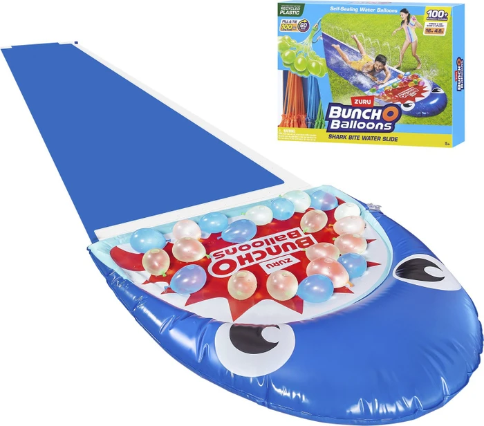 ZURU Bunch O Balloons - Wasserrutsche Hai mit 100 Wasserballons