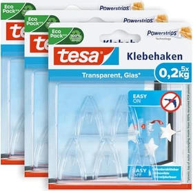 tesa Powerstrips Haken Deco transparent, 5 Stück