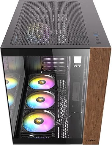 Antec CX800 Wood ARGB, schwarz/braun, Glasfenster