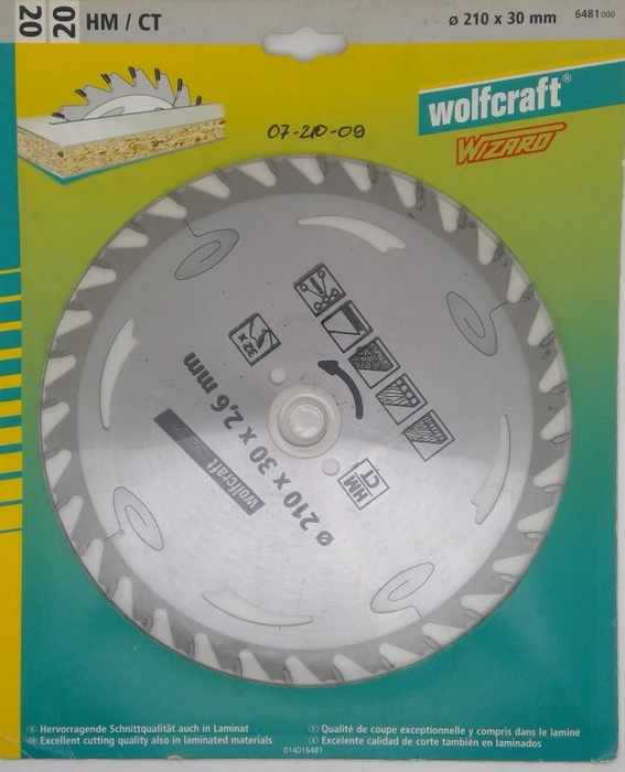 Wolfcraft Serie Silber Kreissägeblatt 32Z, 210x2.6x30mm, 1 Stück
