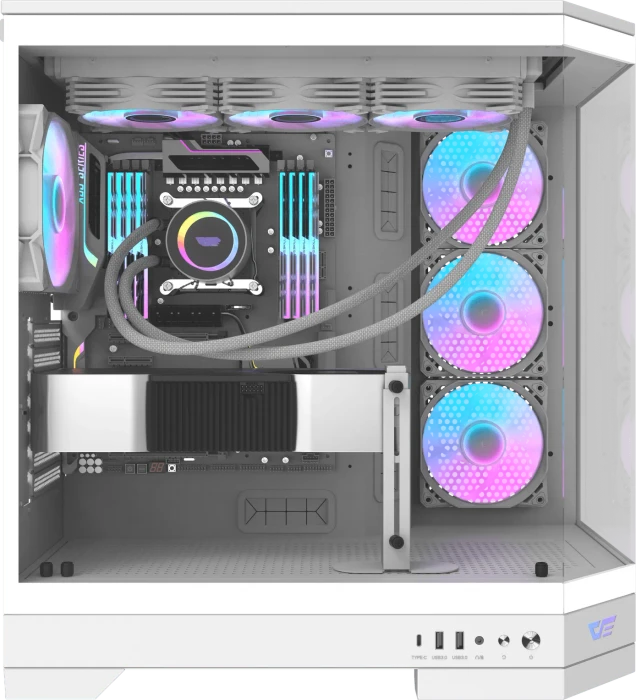 DarkFlash DQX90 White, Glasfenster