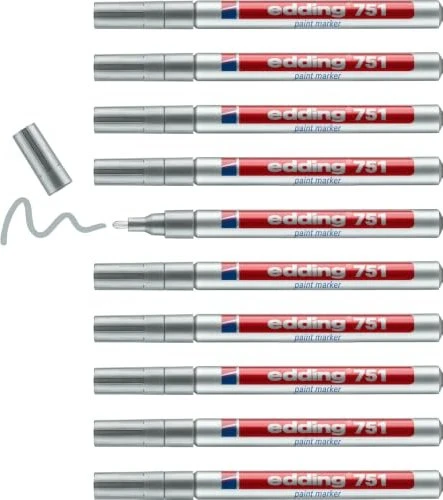 edding 751 Lackmarker silber, 10er-Pack