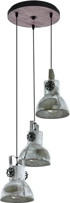 Eglo Barnstaple Hängeleuchte 3-flammig silber/braun