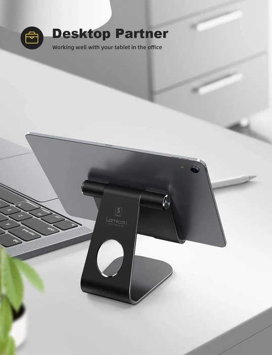 Lamicall Tablet Stand S, Aluminium Tablet- und Smartphone-Ständer, Tablet-Stand 4-13", schwarz, verstellbar