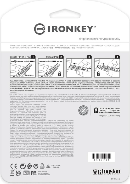 Kingston IronKey Keypad 200 512GB, USB-A, USB 3.2 Gen 1×1