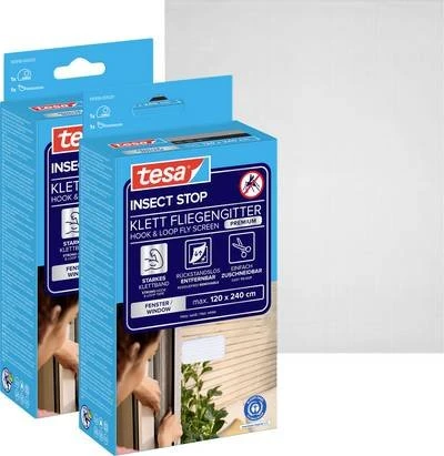 tesa Insect Stop Comfort Fliegengitter 120x240cm anthrazit, 2 Stück
