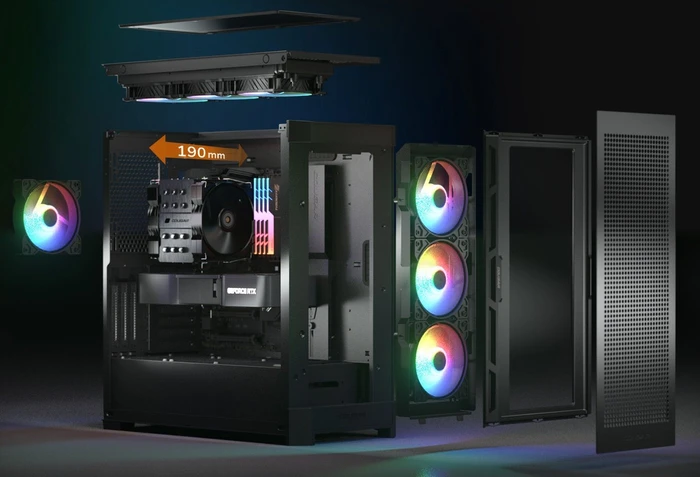 Cougar Airface Pro RGB, schwarz, Glasfenster