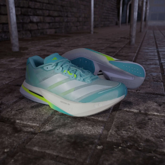 adidas Adizero Boston 13 semi flash aqua/zero metalic/lucid lemon (Damen)
