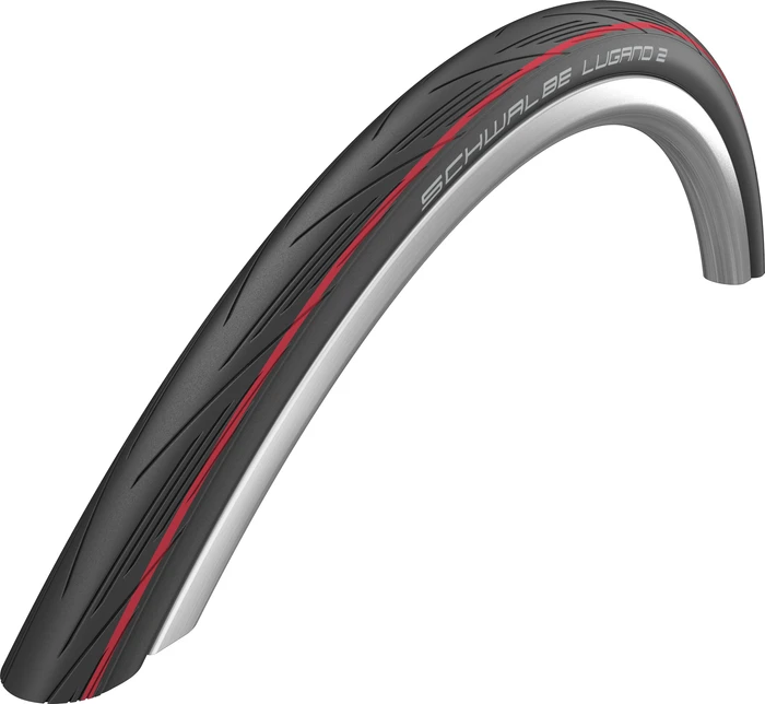 Schwalbe Lugano II 700x25C K-Guard Reifen red stripes