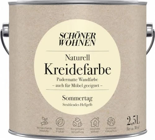 Schöner Wohnen Naturell Kreidefarbe innen sommertag strahlendes hellgelb, 2.5l