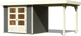 Karibu Askola 3 Gartenhaus inkl. Anbau 2.4m terragrau