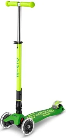 Micro Maxi Micro Deluxe Foldable Neon LED Kickboard parrot green