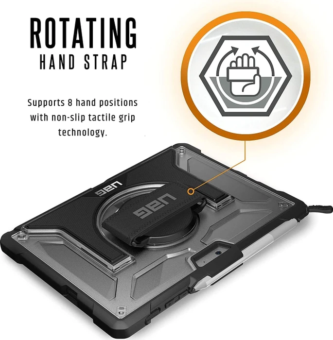 UAG Plasma Handstrap Case Microsoft Surface Go 3/Go 2/Go ice schwarz/transparent